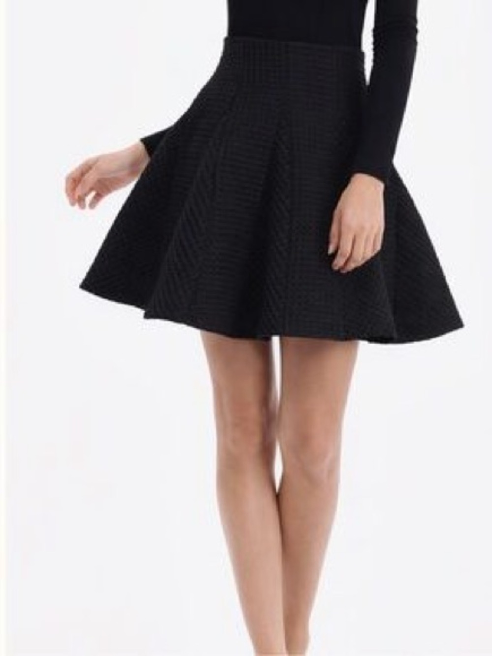 Maje Jamila Waffle Knit Skirt